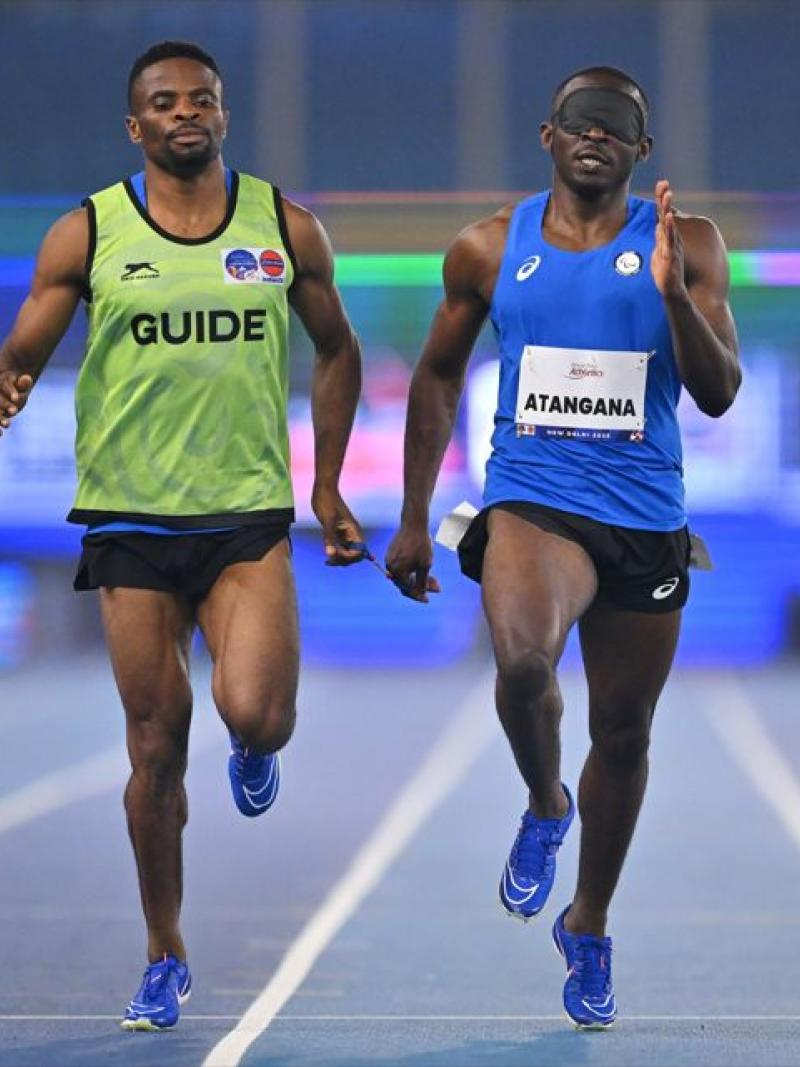 Guillaume Junior Atangana refugee athlete racing during the New Delhi Athletics World Championships
